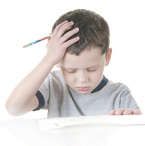 picture of boy studying